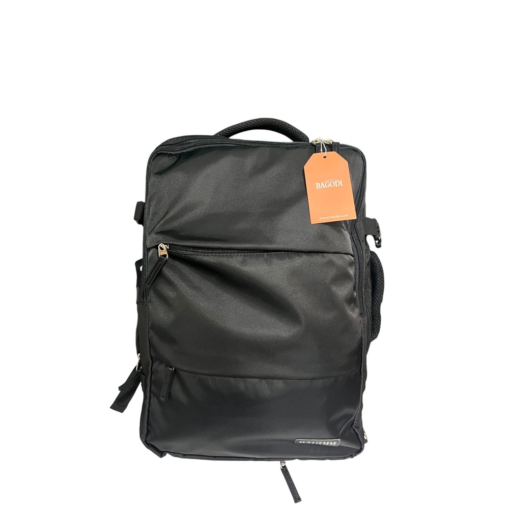 BAGODI Travel Backpack Unisex Large Black Multi-Functional Carry-On Luggage NEW